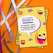 Heldere en leuke moderne emoji met als thema 10e v kaart