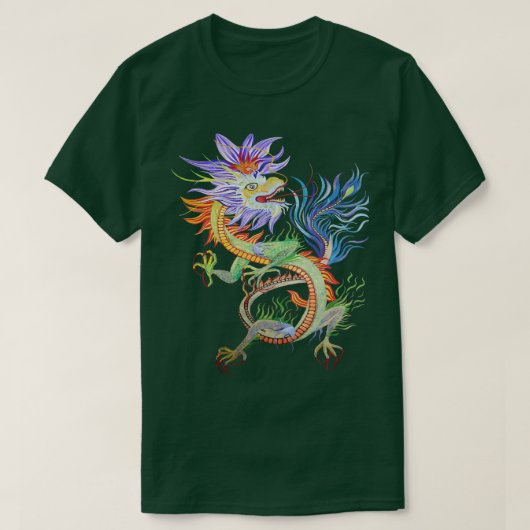 Heldere en levendige Chinese Fire Dragon Cut Out T T-shirt (Design voorkant)