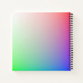 Heldere en levendige regenboogkleuren in zacht pas notitieboek (Achterkant)