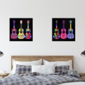 Heldere en mooie Boho Hippie Stijl Gitaren Muurkunst Sets (Slaapkamer)