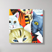 Heldere en mooie katten canvas afdruk (Voorkant)