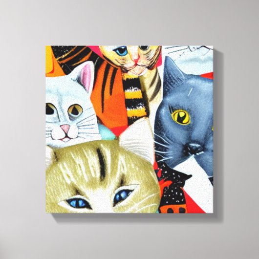 Heldere en mooie katten canvas afdruk (Voorkant)