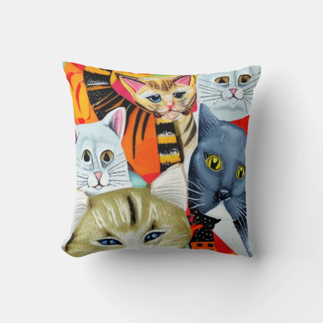 Heldere en mooie katten kussen (Voorkant)