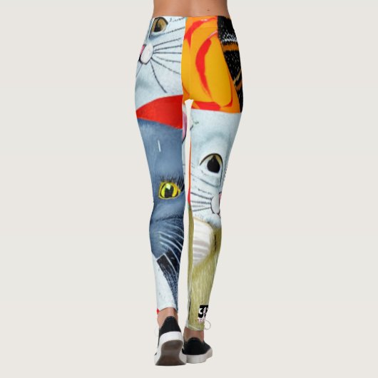 Heldere en mooie katten leggings (Achterkant)