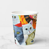 Heldere en mooie katten papieren bekers (Achterkant)