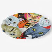 Heldere en mooie katten papieren bordje (Gekanteld)