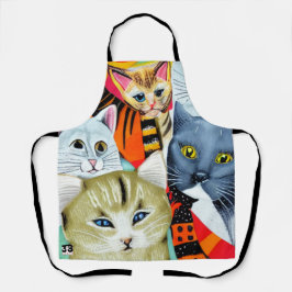 Heldere en mooie katten schort