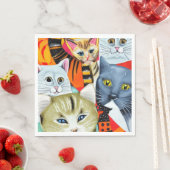 Heldere en mooie katten servet (Insitu)