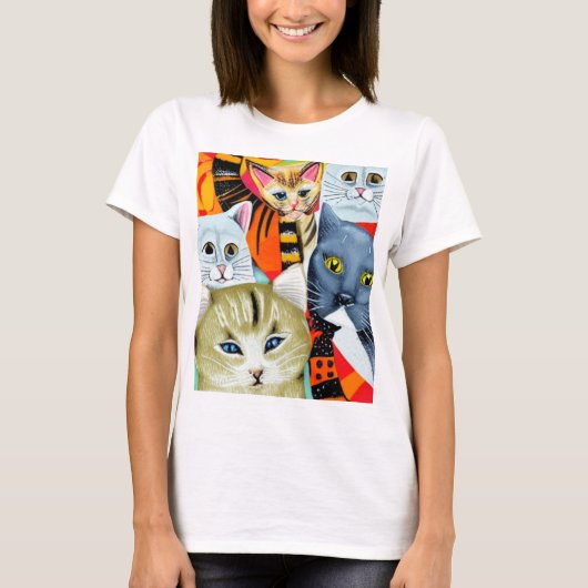 Heldere en mooie katten t-shirt (Voorkant)