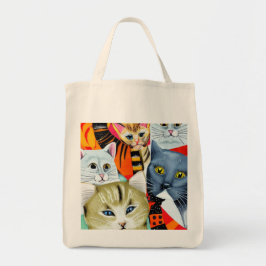 Heldere en mooie katten tote bag