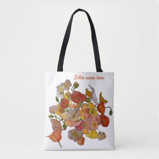 Heldere en mooie papaver aquarel tote bag (Voorkant)