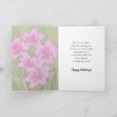 Heldere en Schattigee roze lelies Happy Birthday S Kaart (Binnen)