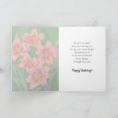 Heldere en Schattigee roze lelies Happy Birthday S Kaart (Binnen)