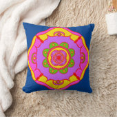 Heldere en scherpe gekleurde Rangoli Kussen (Deken)