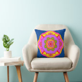 Heldere en scherpe gekleurde Rangoli Kussen (Stoel)