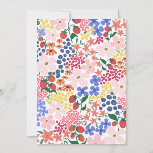 Heldere en Vette Aardbei Eerste Verjaardag bewerkb Kaart (Achterkant)