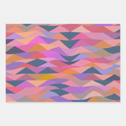 Heldere en vette Abstracte driehoeken in levendige Inpakpapier Vel (Voorkant 2)