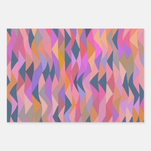 Heldere en vette Abstracte driehoeken in levendige Inpakpapier Vel (Voorkant)