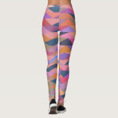 Heldere en vette Abstracte driehoeken in levendige Leggings (Achterkant)