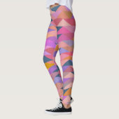 Heldere en vette Abstracte driehoeken in levendige Leggings (Links)