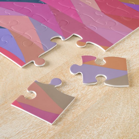 Heldere en vette Abstracte driehoeken in levendige Legpuzzel (Zijkant)