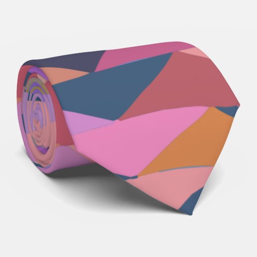 Heldere en vette Abstracte driehoeken in levendige Stropdas (Opgerold)