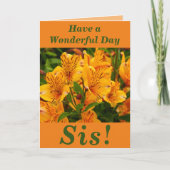 Heldere en Vette Floral Birthday Card voor sis Kaart (Voorkant)