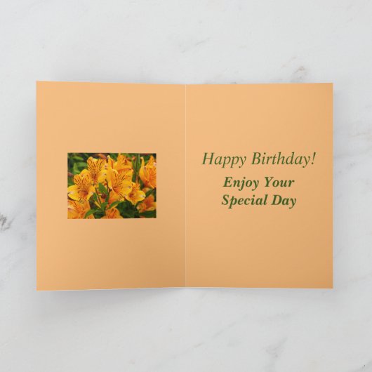 Heldere en Vette Floral Birthday Card voor sis Kaart (Binnen)