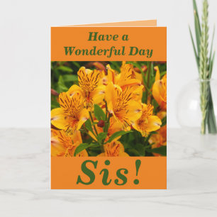 Heldere en Vette Floral Birthday Card voor sis Kaart