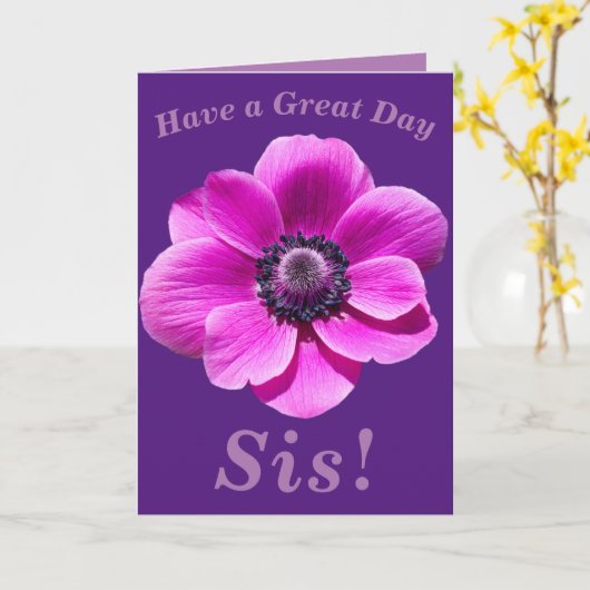 Heldere en vette Floral Birthday Kaart voor zuster (Gele Bloem)