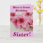 Heldere en vette Floral Birthday Kaart voor zuster (Gele Bloem)