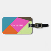 Heldere en vette kleurenblokken bagagelabel (Voorkant horizontaal)