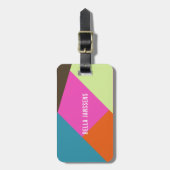 Heldere en vette kleurenblokken bagagelabel (Voorkant verticaal)