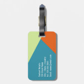 Heldere en vette kleurenblokken bagagelabel (Achterkant verticaal)