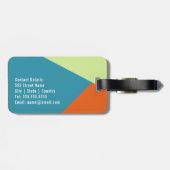 Heldere en vette kleurenblokken bagagelabel (Achterkant horizontaal)