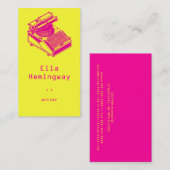 Heldere en vroege schrijfmachine visitekaartje (Voorkant / Achterkant)