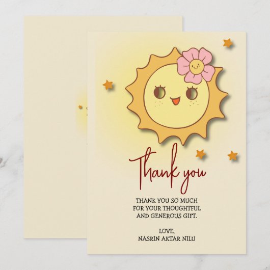 Heldere en vrolijke bedankkaart (Voorkant / Achterkant)