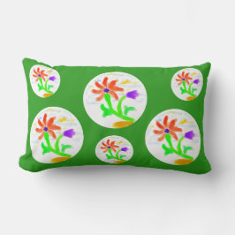 Heldere en vrolijke bloem - 2 achtergronden - kussen