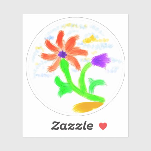 Heldere en vrolijke bloem sticker (Vel)