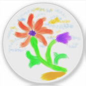 Heldere en vrolijke bloem sticker (Voorkant)