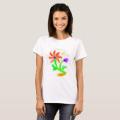 Heldere en vrolijke bloem t-shirt (Voorkant volledig)