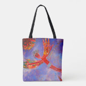 Heldere en vrolijke canvas tas (Achterkant)