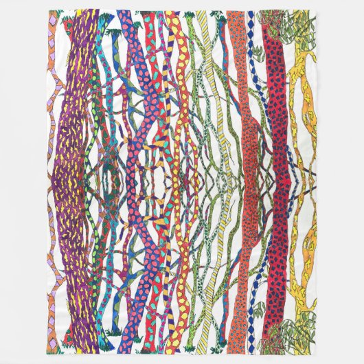 Heldere en vrolijke Crazy Forest waterverf Fleece (Voorkant)