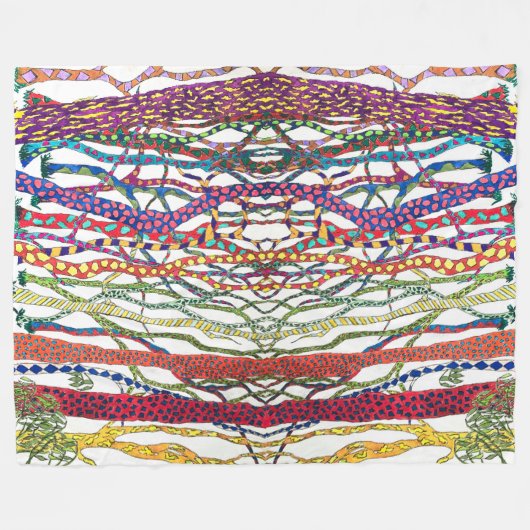 Heldere en vrolijke Crazy Forest waterverf Fleece (Voorkant (Horizontaal))