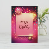 Heldere en Vrolijke Gelukkige Verjaardagskaart. Bedankkaart (Staand voorkant)