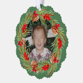 Heldere en vrolijke krans - Uw foto Ornament Kaart (Links)