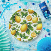 Heldere en vrolijke moderne pittige citroenen papieren bordje (Feest)