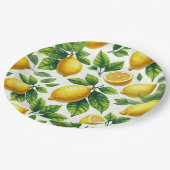 Heldere en vrolijke moderne pittige citroenen papieren bordje (Gekanteld)