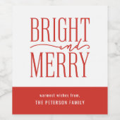 Heldere en vrolijke moderne rode vakantie wijn etiket (Enkel label)