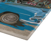 Heldere en vrolijke oude autokeuken snijplank (Hoek)